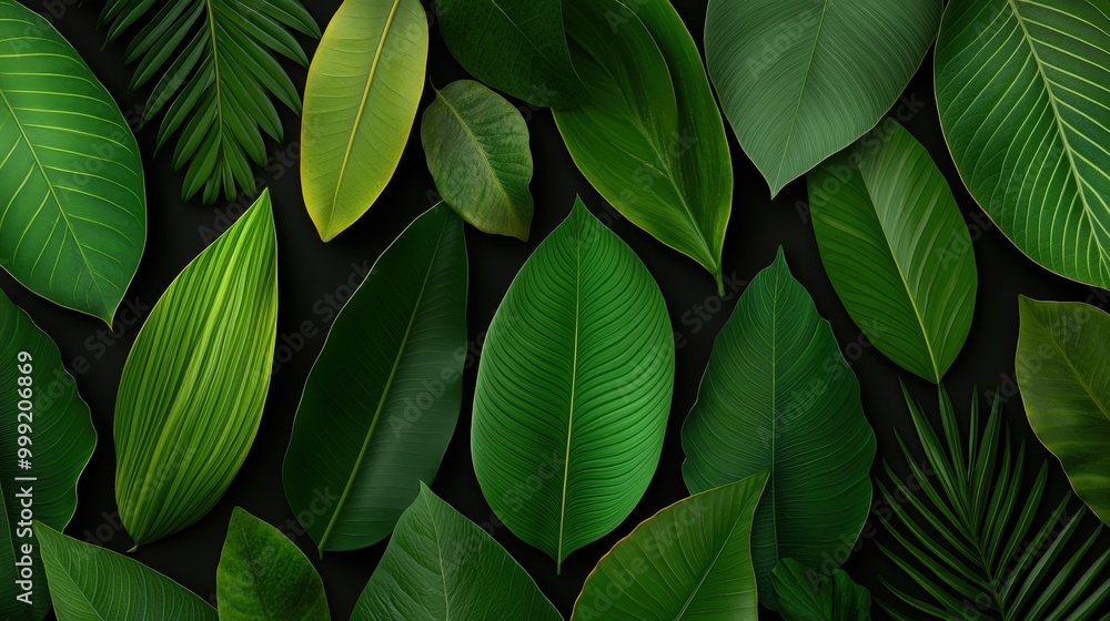 Lush Tropical Green Leaves Pattern Nature Background Texture Lush Tropical Green Leaves Pattern Nature Background Texture