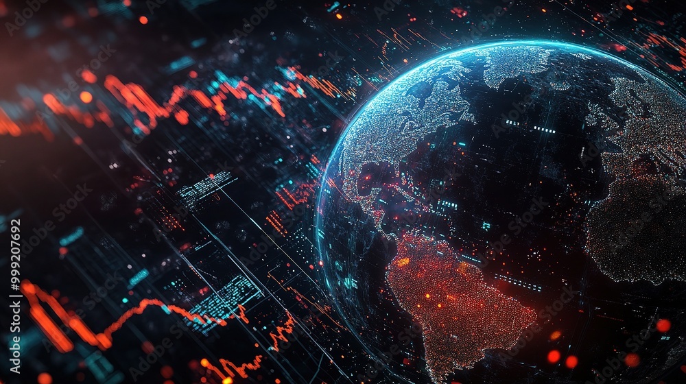 Global Data Visualization and Analytics Concept Global Data Visualization and Analytics Concept