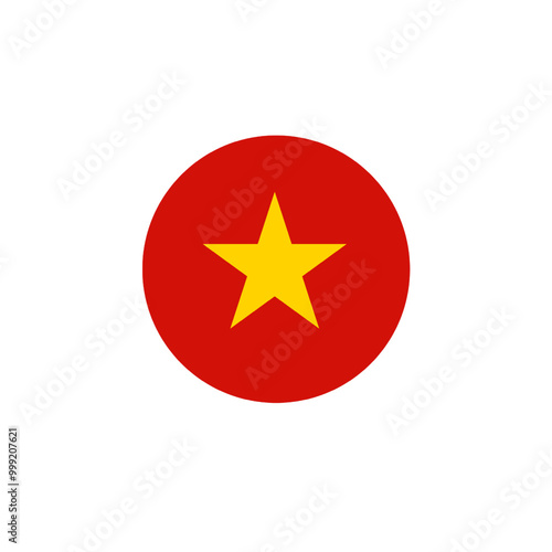 illustration round Vietnam flag vector icon