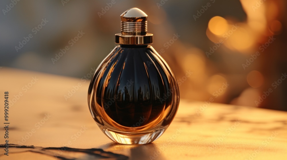 Elegant Perfume Bottle at Sunset Elegant Perfume Bottle at Sunset