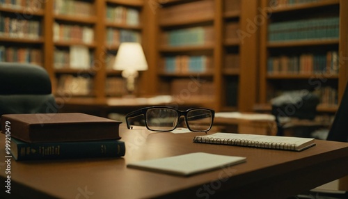 Realistic books on a shelf in a library 2