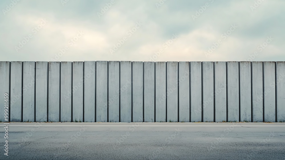 A border fence splitting two industrial districts, one side active, the other quiet, overcast skies, dramatic highangle A border fence splitting two industrial districts, one side active, the other quiet, overcast skies, dramatic highangle