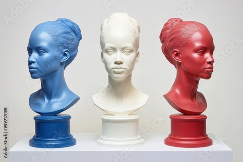 Colorful abstract busts