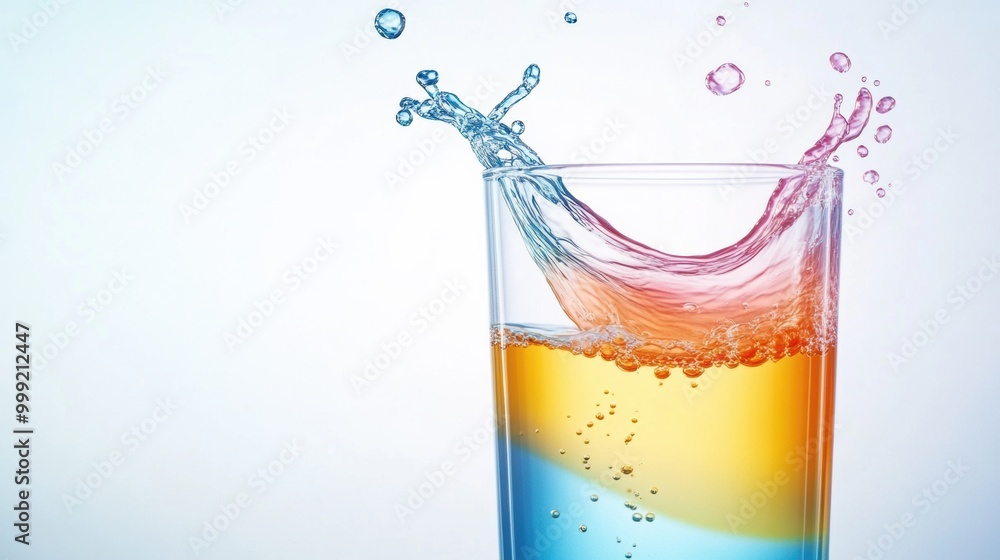 Colorful Splash of Beverage in Clear Glass Colorful Splash of Beverage in Clear Glass