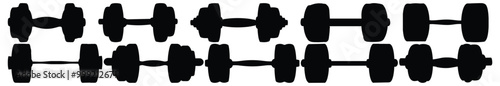 Fitness silhouette set vector design big pack of dumbbell illustration and icon