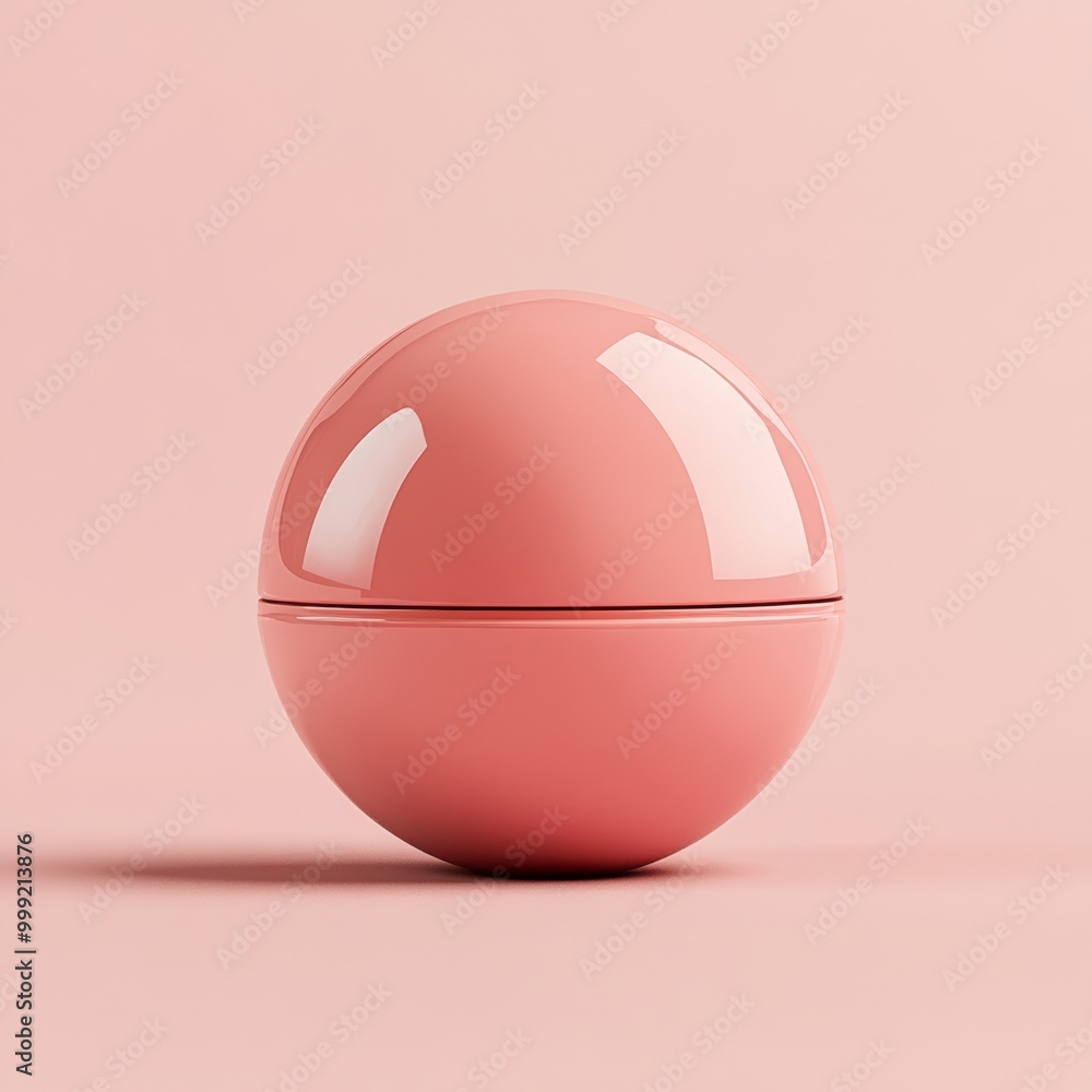 A beautiful 3d rendering of a luxurious lip balm container, showcasing its elegant design and rich color. The container is isolated against a soft background for emphasis A beautiful 3d rendering of a luxurious lip balm container, showcasing its elegant design and rich color. The container is isolated against a soft background for emphasis