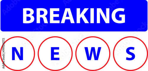 Breaking news header vector illustration. Breaking news label. Breaking news element