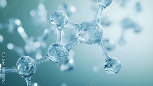 Wallpaper Mural A close-up visualization of water molecules in motion, showing their dynamic interaction and the energy within, representing the fundamental science of water at a molecular level  Torontodigital.ca