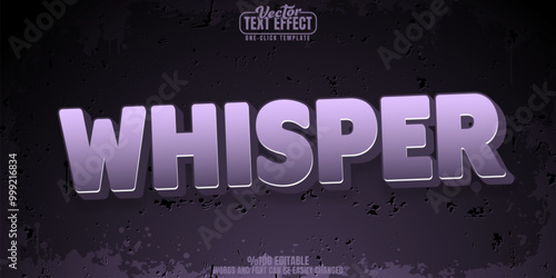 Whisper editable text effect, customizable horror and scary 3d font style