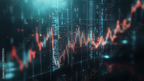 Wallpaper Mural Abstract Data Visualization with Graphs and Charts Torontodigital.ca