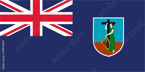 Montserrat official flag vector with standard size and proportion. National flag emblem with accurate size and colors.