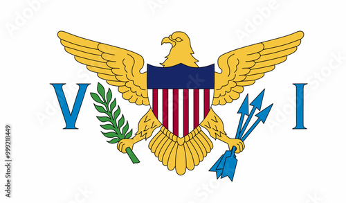 U. S Virgin Islands official flag vector with standard size and proportion. National flag emblem with accurate size and colors.