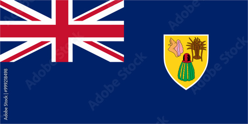 Turks and Caicos Islands official flag vector with standard size and proportion. National flag emblem with accurate size and colors.