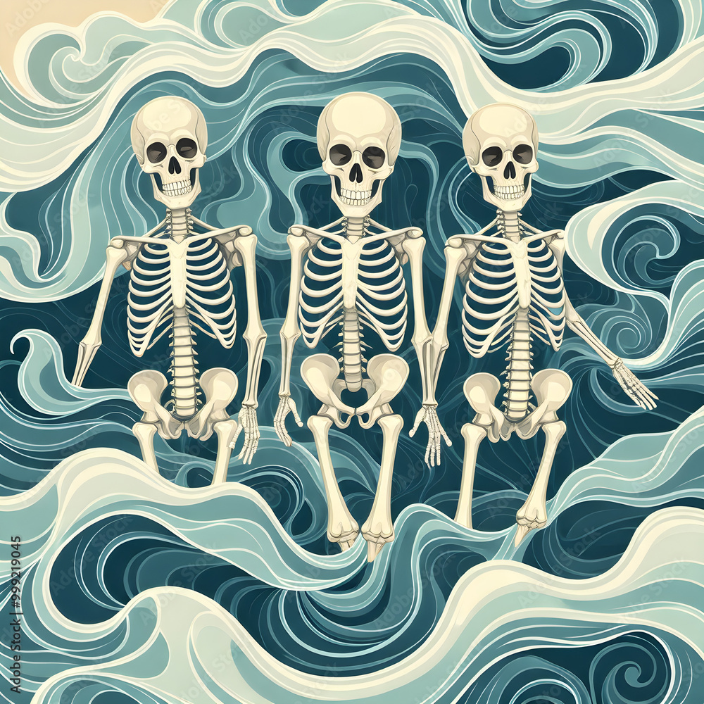 An abstract illustration of bones with soft waves surrounding them, representing bone density and skeletal health. An abstract illustration of bones with soft waves surrounding them, representing bone density and skeletal health.