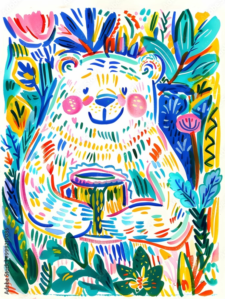 Obraz premium Cute illustration bear