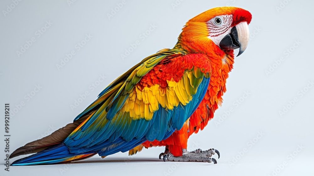 Fototapeta premium A colorful parrot on a white background