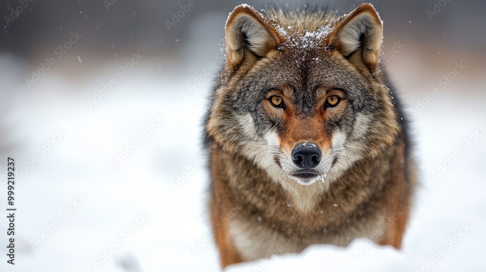 A fierce wolf on a white background A fierce wolf on a white background