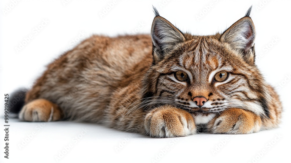 A majestic wildcat on a white background A majestic wildcat on a white background