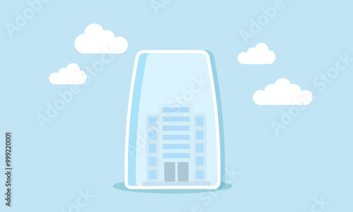 A company building trapped inside a glass, an illustration of a business being held hostage by certain parties, making it difficult for the business to grow.