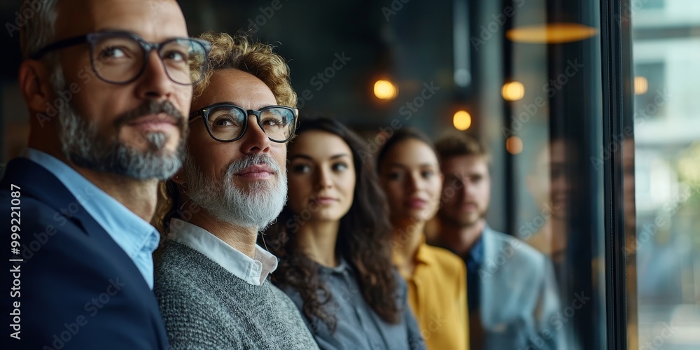 A corporate team of diverse professionals focused on strategic planning in a contemporary office setting. A corporate team of diverse professionals focused on strategic planning in a contemporary office setting.