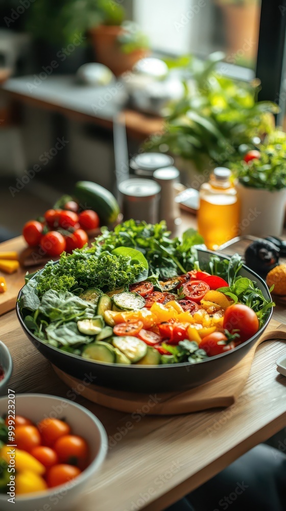 Diet plan consultation with a nutritionist discussing healthy eating via video call, organized setting, sharp focus Diet plan consultation with a nutritionist discussing healthy eating via video call, organized setting, sharp focus
