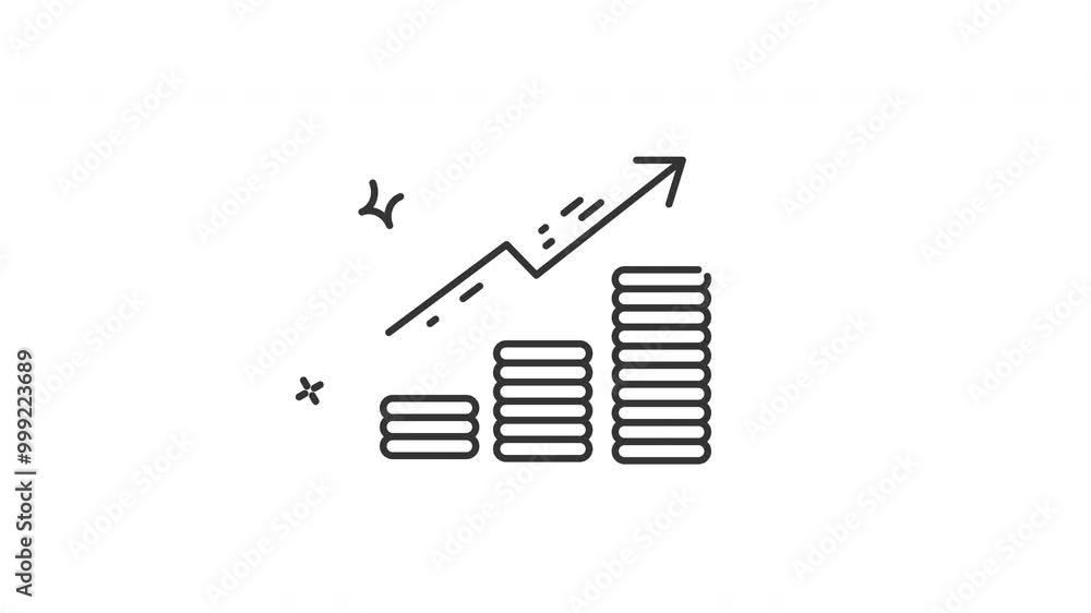 flat icon gold coins bar chart business graph icon illustration animation motion graphic design flat icon gold coins bar chart business graph icon illustration animation motion graphic design