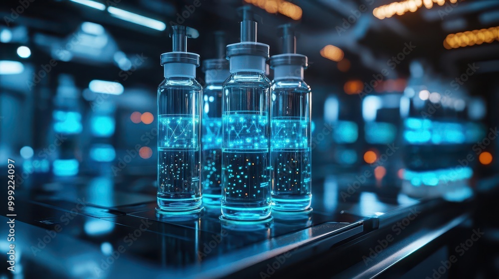 Healthcare innovations with new technologies being developed in a lab, futuristic style, sharp focus Healthcare innovations with new technologies being developed in a lab, futuristic style, sharp focus