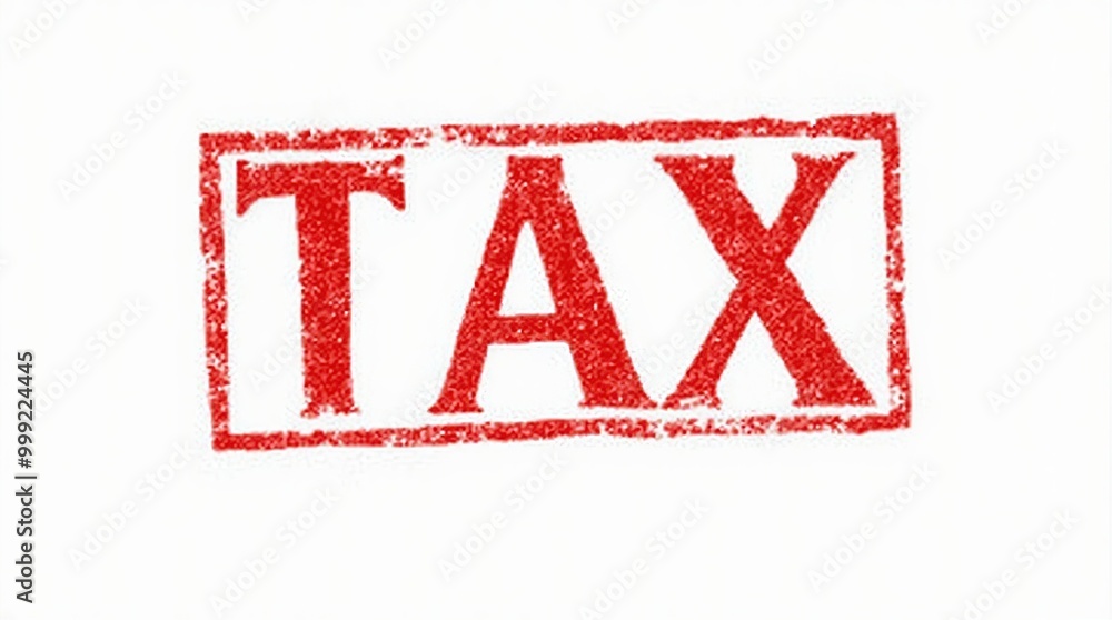 Red tax stamp on a white background for official use Red tax stamp on a white background for official use