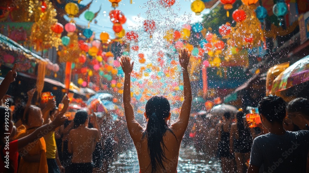 Obraz premium Joyful Celebration: A Splash of Happiness