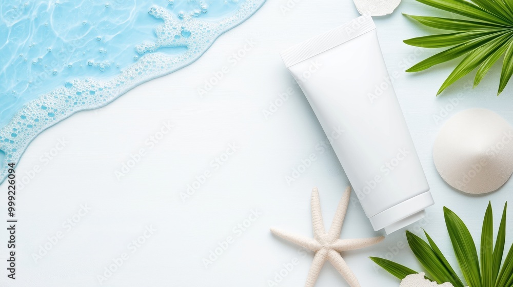 A blank seaside billboard inviting creativity amidst gentle waves and soft sandy beaches under a bright sky filled with possibilities A blank seaside billboard inviting creativity amidst gentle waves and soft sandy beaches under a bright sky filled with possibilities