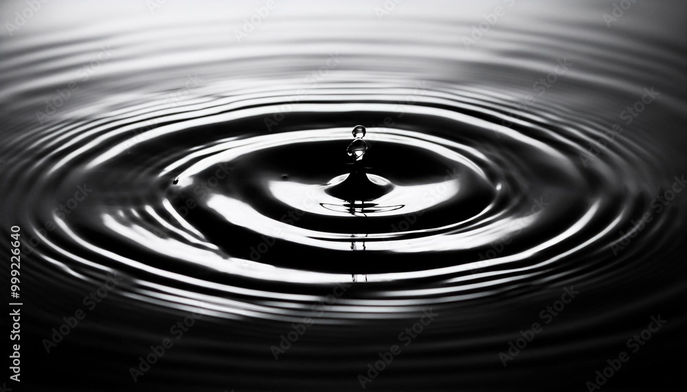 Panorama Water ripples from a drop of water in the dark. water drop dark tone Panorama Water ripples from a drop of water in the dark. water drop dark tone