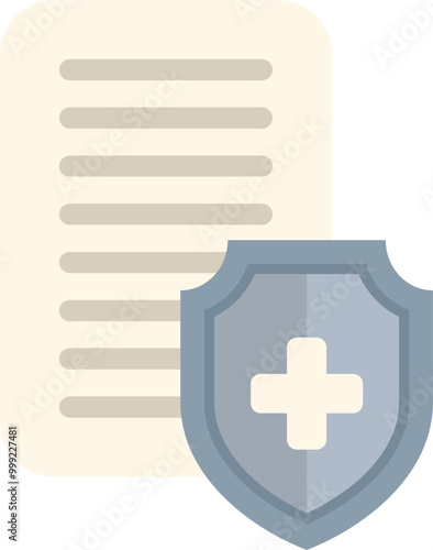 This icon represents a medical insurance policy protecting against healthcare costs