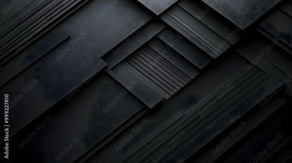 Abstract Black and White Geometric Shapes with Depth and Texture Abstract Black and White Geometric Shapes with Depth and Texture