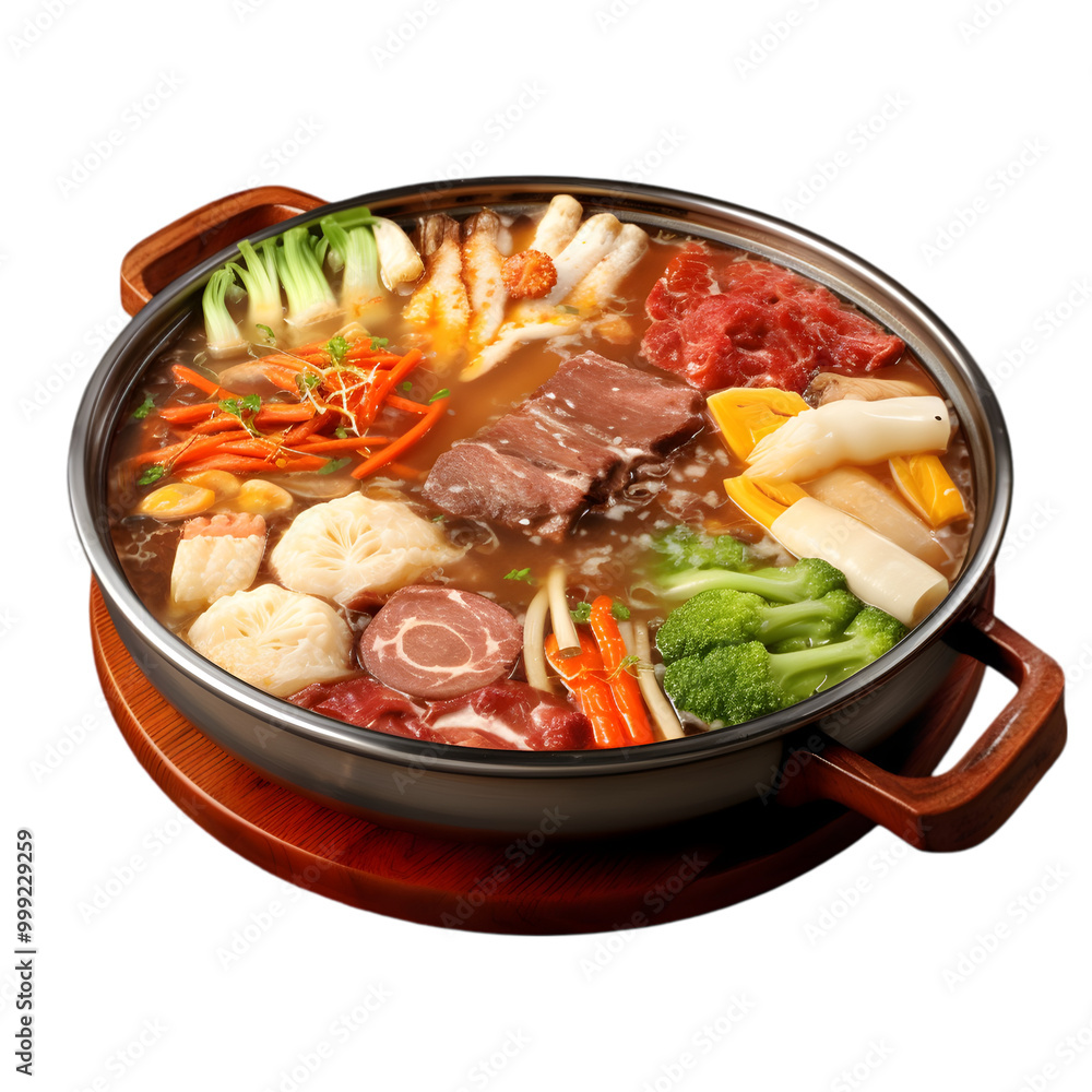 Chinese hotpot delicious food isolated on a transparent background Chinese hotpot delicious food isolated on a transparent background