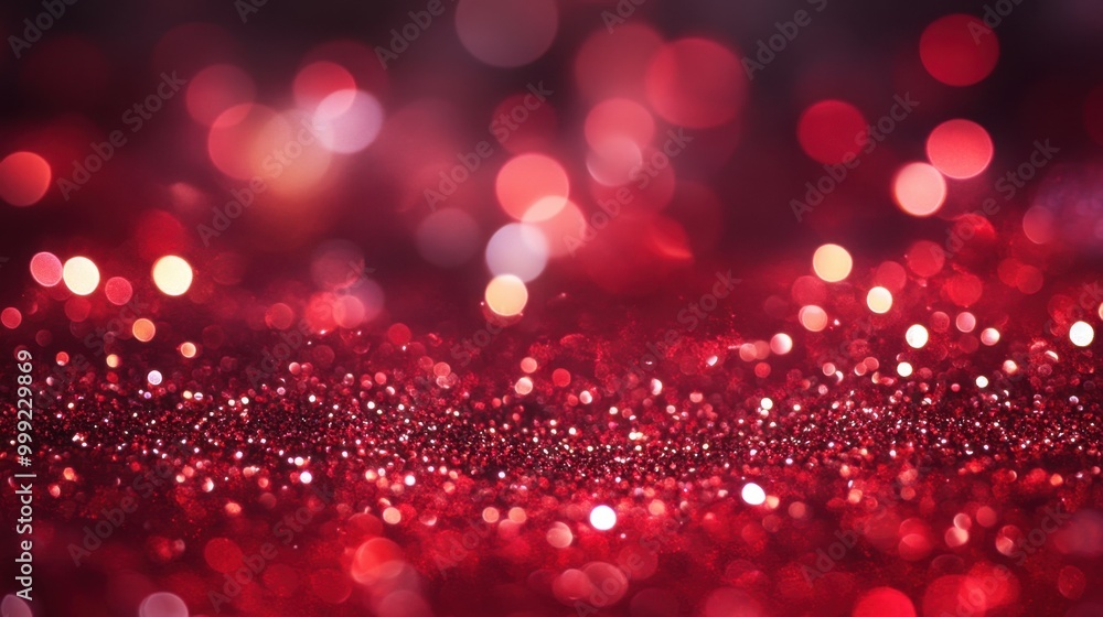 Glittery red bokeh background with twinkling lights, ideal for Valentine's Day or Christmas holiday romance themes Glittery red bokeh background with twinkling lights, ideal for Valentine's Day or Christmas holiday romance themes