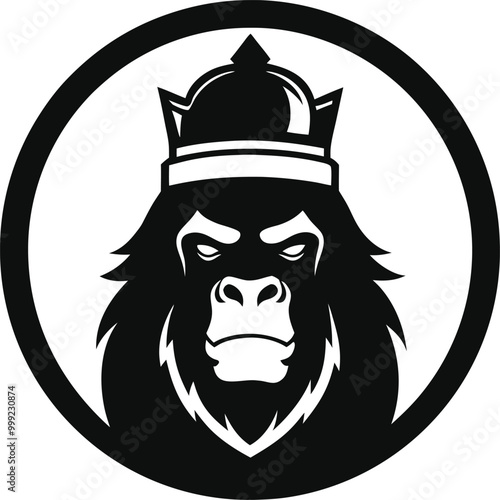 Black Gorila King Vector Stock Illustration