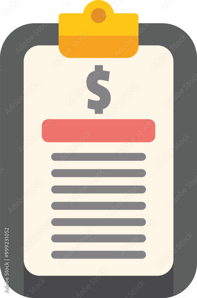 Clipboard showing financial report with dollar sign icon, concept of business and finance Clipboard showing financial report with dollar sign icon, concept of business and finance