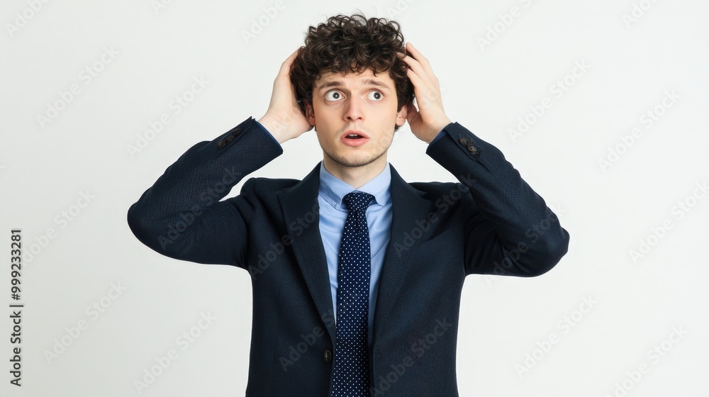 Businessman looking stressed and overwhelmed Businessman looking stressed and overwhelmed