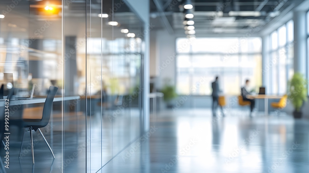 Abstract blurred interior modern office space with business people group working banner background with copy space. Abstract blurred interior modern office space with business people group working banner background with copy space.