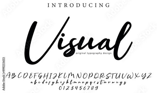 Visual Font Stylish brush painted an uppercase vector letters, alphabet, typeface