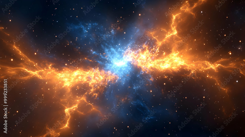 Cosmic Collision: Fire and Ice Dance in the Nebula Cosmic Collision: Fire and Ice Dance in the Nebula
