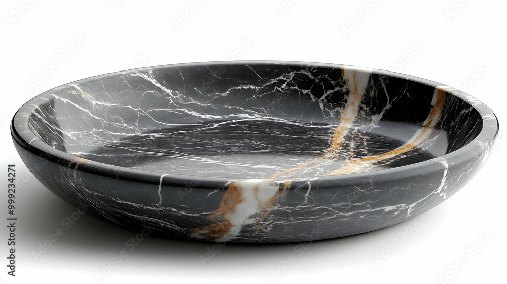 Black Marble Bowl with Gold Veins: Elegant Serving Dish for Home Decor Black Marble Bowl with Gold Veins: Elegant Serving Dish for Home Decor