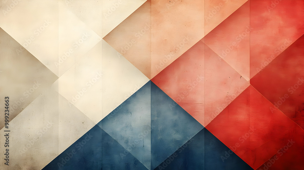 Abstract Geometric Background with Red, Blue, and Beige Tones Abstract Geometric Background with Red, Blue, and Beige Tones