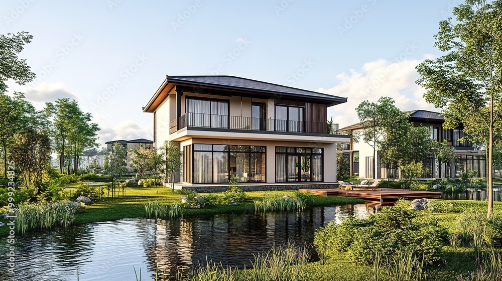 Obraz premium 3D rendering Real estate industry 