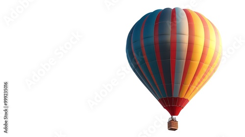 Hot air balloon isolated on white background photo