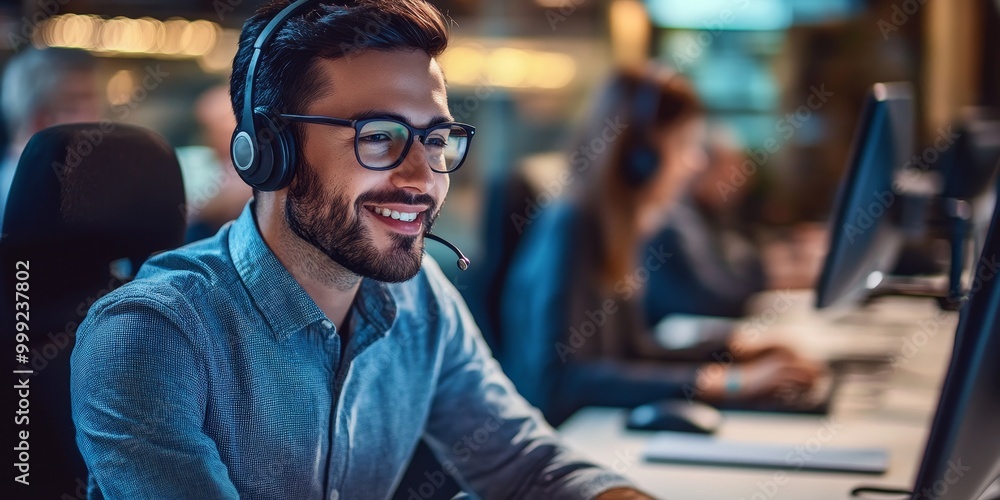 A dedicated customer support team assisting clients with queries using digital tools and personalized service in a modern office. A dedicated customer support team assisting clients with queries using digital tools and personalized service in a modern office.
