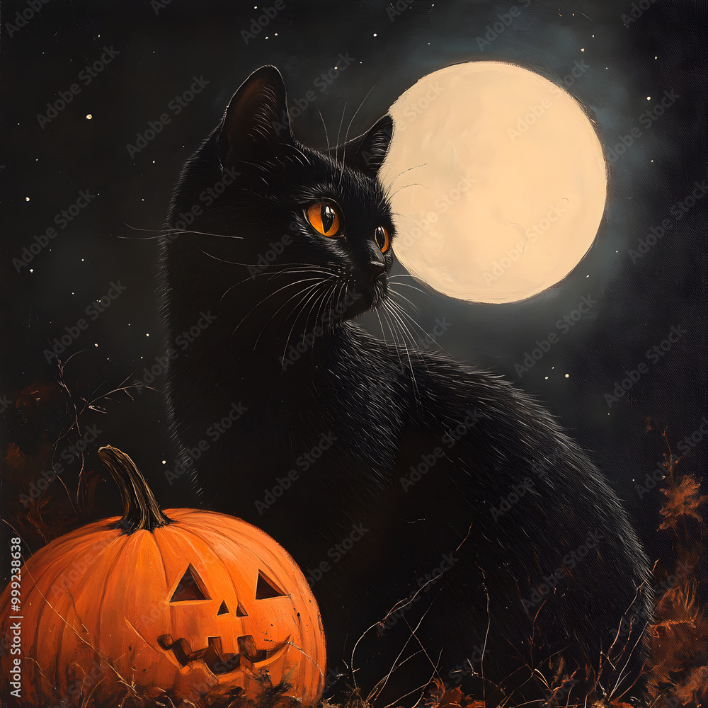 halloween background with cat halloween background with cat