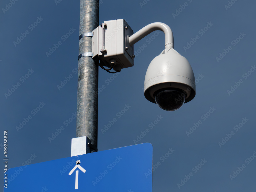 Surveillance Camera on Pole Keeping Watch Surveillance Camera on Pole Keeping Watch
