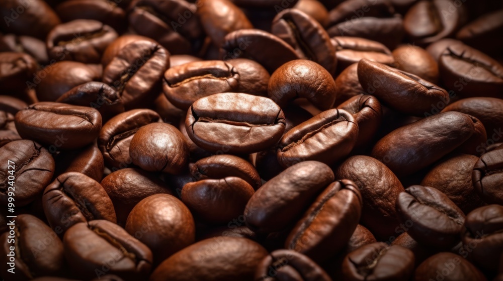 Obraz premium Close-up of Roasted Coffee Beans