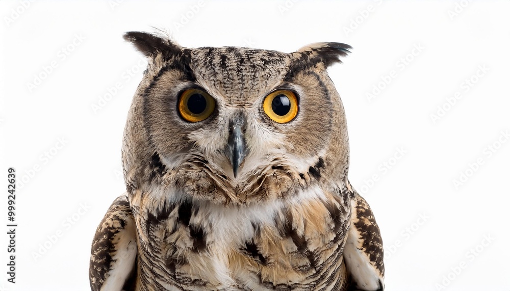 Owl on white background. Isolated of Animal. Owl on white background. Isolated of Animal.